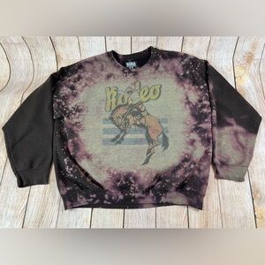 Women’s Gina Tees Rodeo Western Bucking Horse Cowboy Sweatshirt Brown Size XL